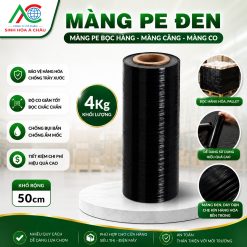 Màng PE  đen 4kg bọc hàng | Màng quấn pallet, màng chít bọc hàng