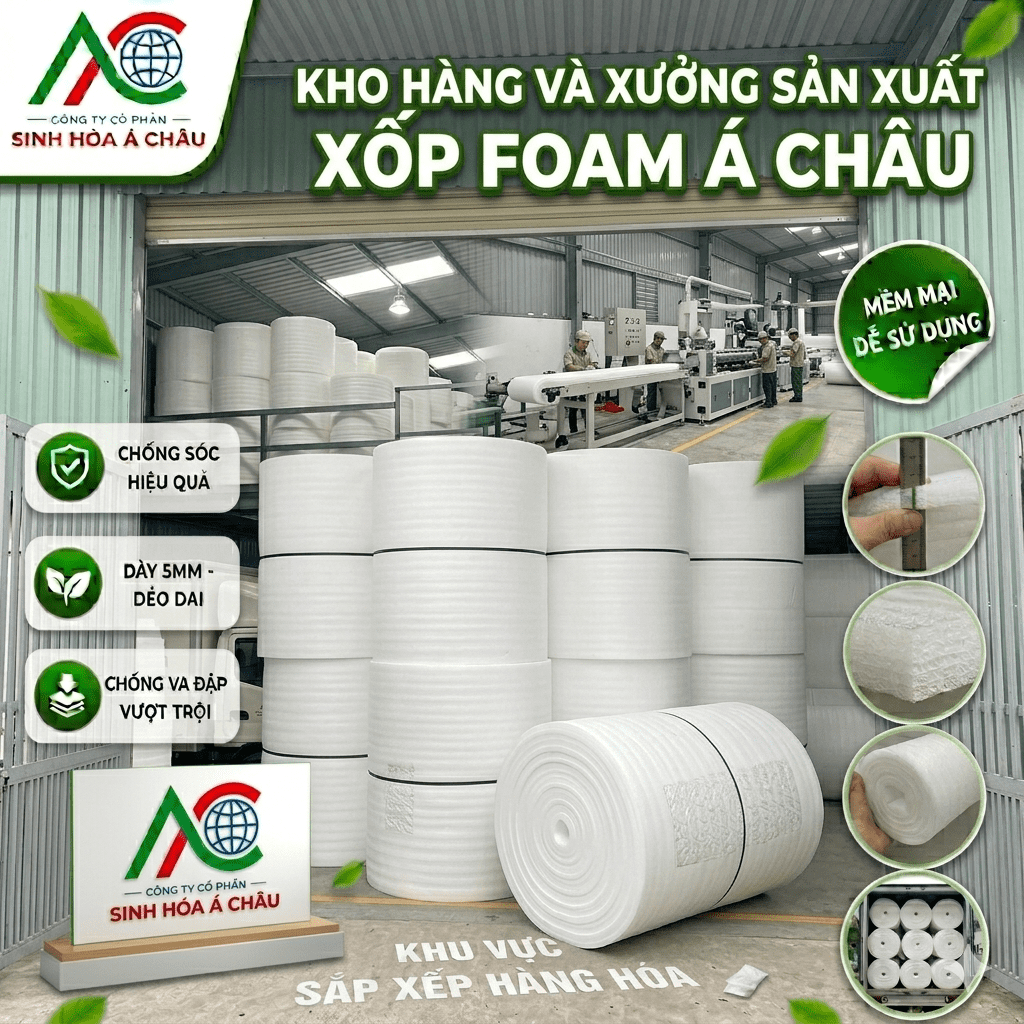 Cuộn mút xốp PE Foam 5mm quy cách 1m x 100m